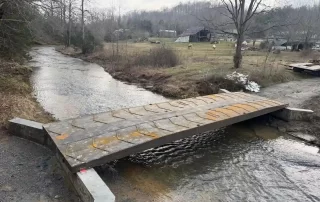 A temporary bridge provides reliable access over a river